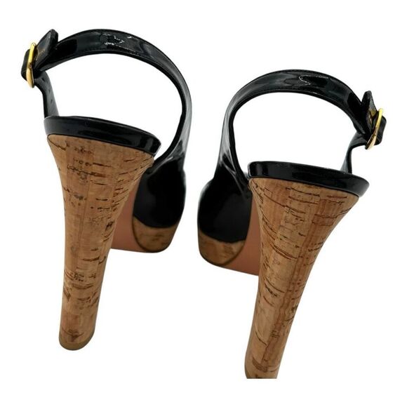 Stuart Weitzman Women's Peep Toe Slingback Platform Heels Black Size 7 - Picture 4 of 10